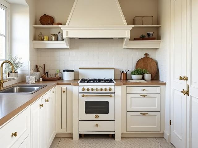 Sekelskifteskök i Linné med ljusa färger och klassiska detaljer